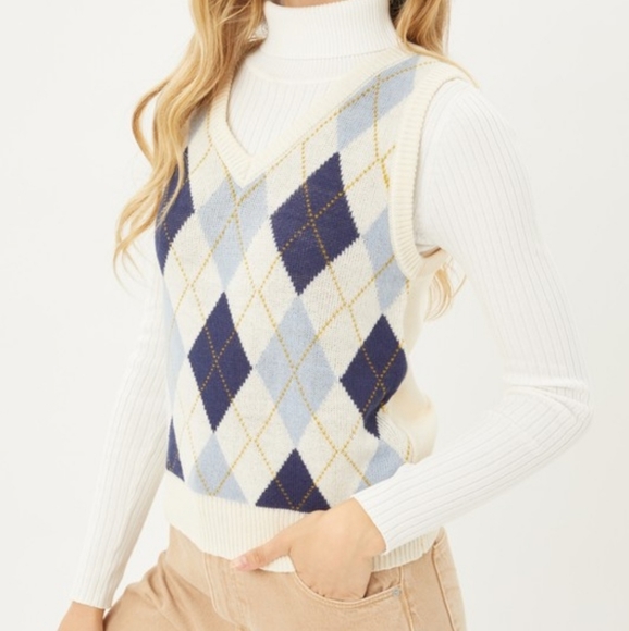 Argyle Pattern Sweater Vest - Picture 7 of 16